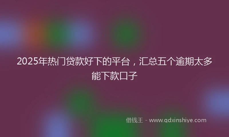 2025年热门贷款好下的平台，汇总五个逾期太多能下款口子
