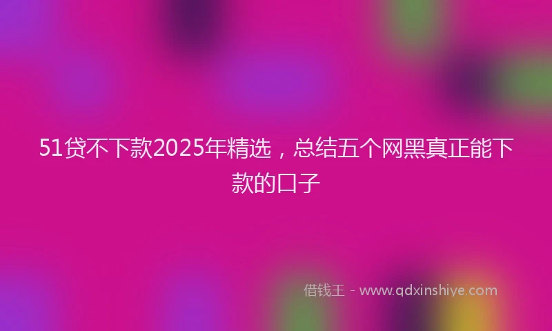 51贷不下款2025年精选，总结五个网黑真正能下款的口子