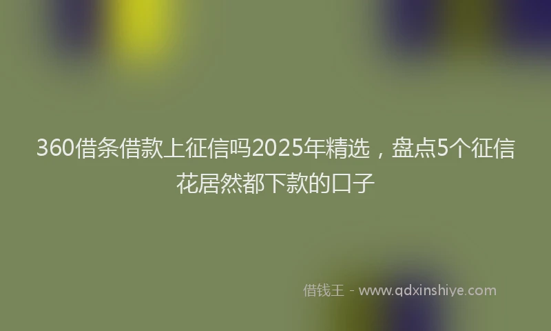 360借条借款上征信吗2025年精选，盘点5个征信花居然都下款的口子