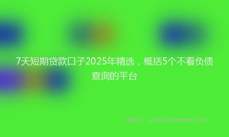 7天短期贷款口子2025年精选，概括5个不看负债查询的平台
