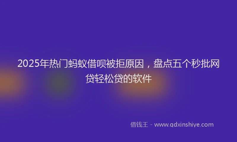 2025年热门蚂蚁借呗被拒原因，盘点五个秒批网贷轻松贷的软件