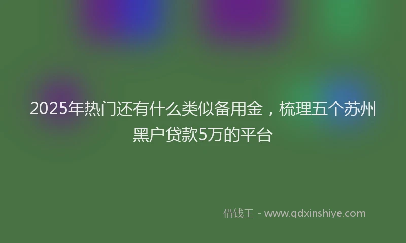 2025年热门还有什么类似备用金，梳理五个苏州黑户贷款5万的平台