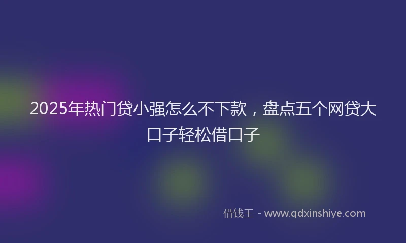 2025年热门贷小强怎么不下款，盘点五个网贷大口子轻松借口子