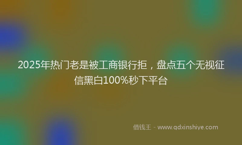 2025年热门老是被工商银行拒，盘点五个无视征信黑白100%秒下平台