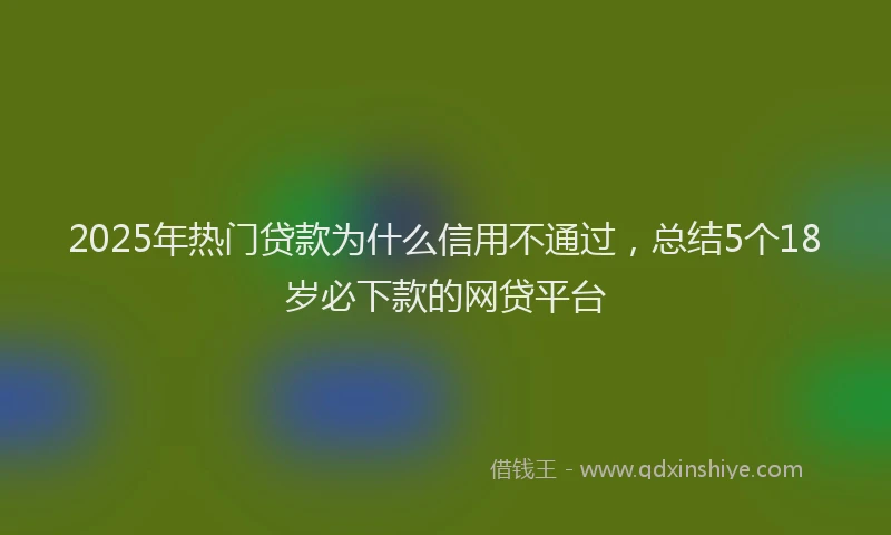 2025年热门贷款为什么信用不通过，总结5个18岁必下款的网贷平台