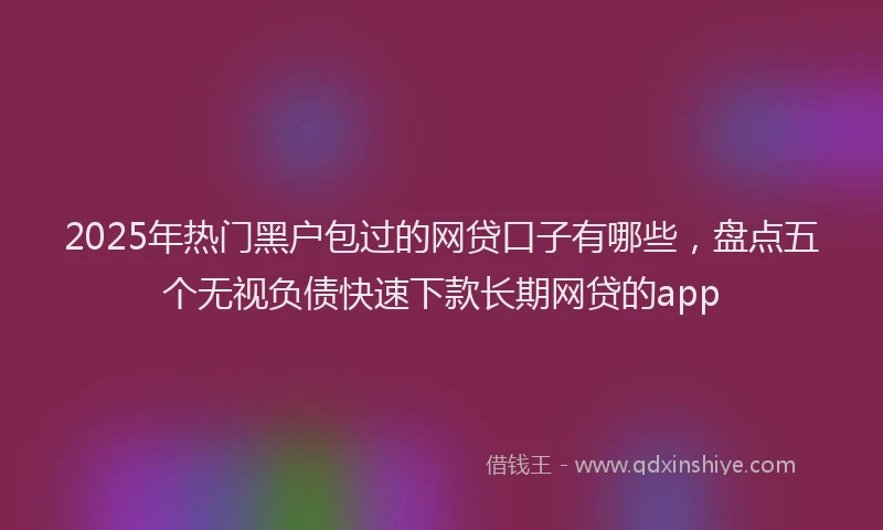 2025年热门黑户包过的网贷口子有哪些，盘点五个无视负债快速下款长期网贷的app