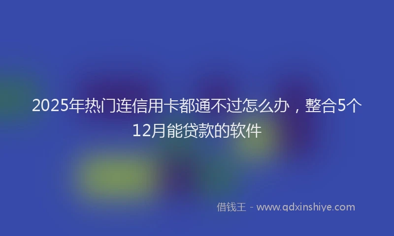 2025年热门连信用卡都通不过怎么办，整合5个12月能贷款的软件