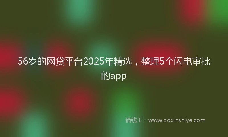 56岁的网贷平台2025年精选，整理5个闪电审批的app