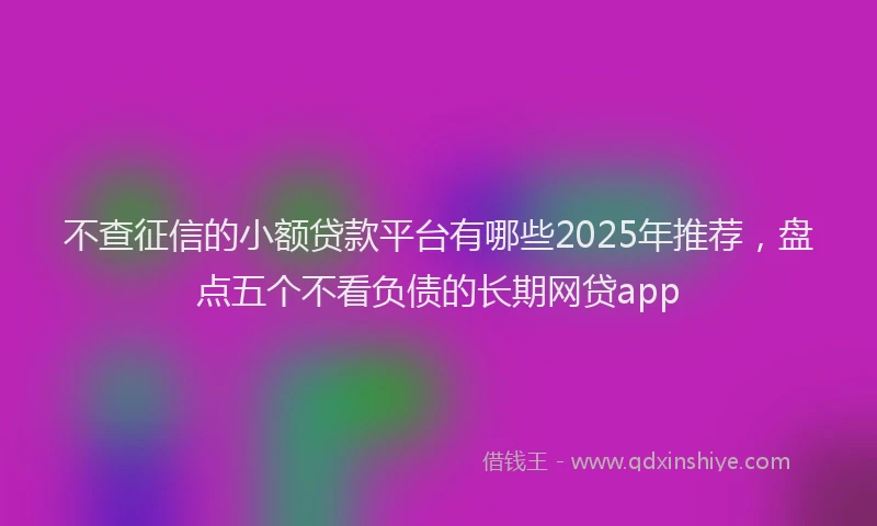 不查征信的小额贷款平台有哪些2025年推荐，盘点五个不看负债的长期网贷app