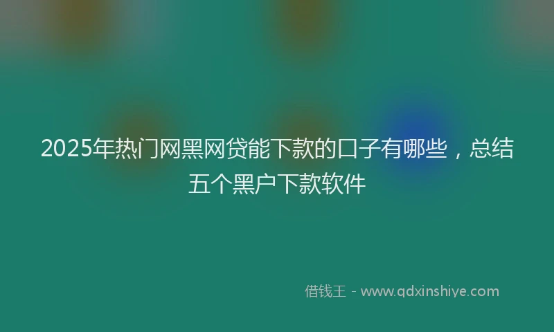 2025年热门网黑网贷能下款的口子有哪些，总结五个黑户下款软件