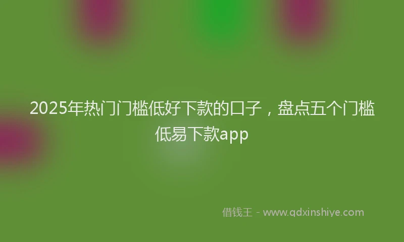 2025年热门门槛低好下款的口子，盘点五个门槛低易下款app