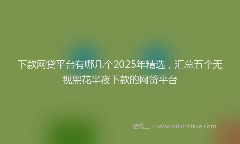 下款网贷平台有哪几个2025年精选，汇总五个无视黑花半夜下款的网贷平台