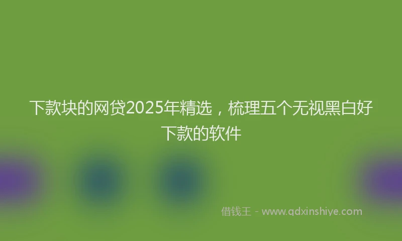下款块的网贷2025年精选，梳理五个无视黑白好下款的软件
