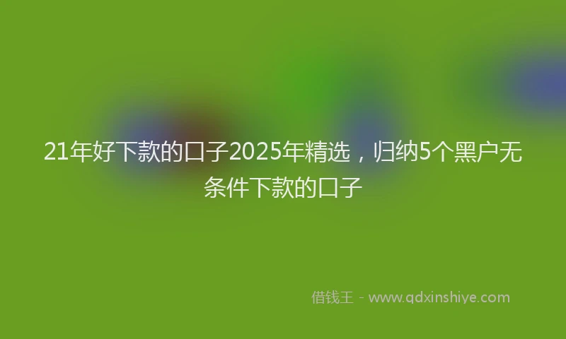 21年好下款的口子2025年精选，归纳5个黑户无条件下款的口子