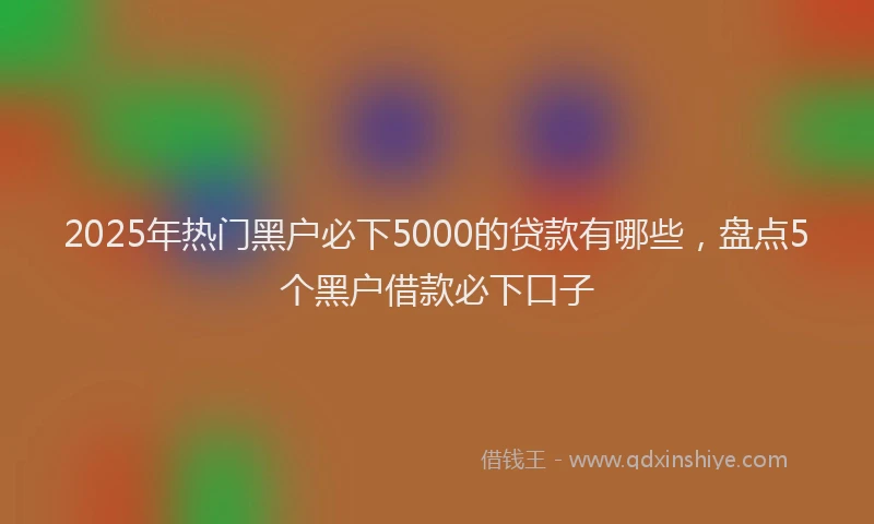 2025年热门黑户必下5000的贷款有哪些，盘点5个黑户借款必下口子