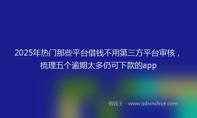 2025年热门那些平台借钱不用第三方平台审核，梳理五个逾期太多仍可下款的app