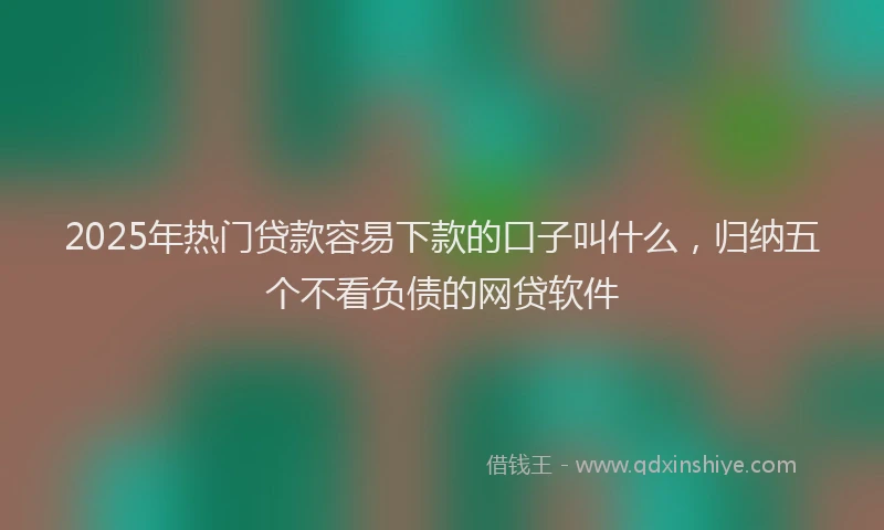 2025年热门贷款容易下款的口子叫什么，归纳五个不看负债的网贷软件