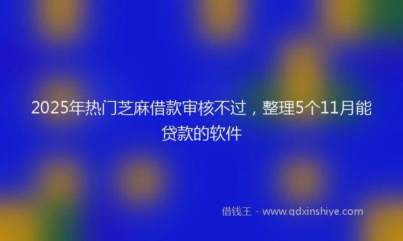 2025年热门芝麻借款审核不过，整理5个11月能贷款的软件