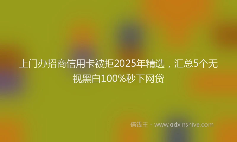 上门办招商信用卡被拒2025年精选，汇总5个无视黑白100%秒下网贷