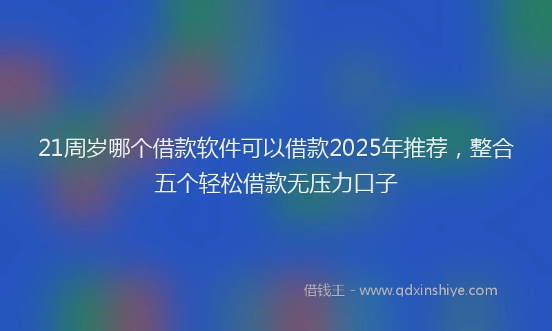 21周岁哪个借款软件可以借款2025年推荐，整合五个轻松借款无压力口子