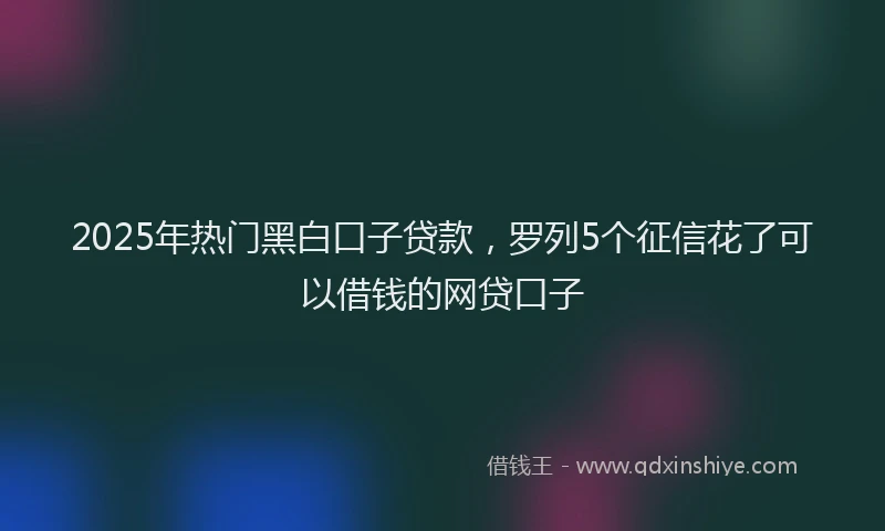 2025年热门黑白口子贷款，罗列5个征信花了可以借钱的网贷口子