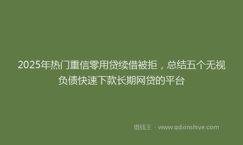 2025年热门重信零用贷续借被拒，总结五个无视负债快速下款长期网贷的平台