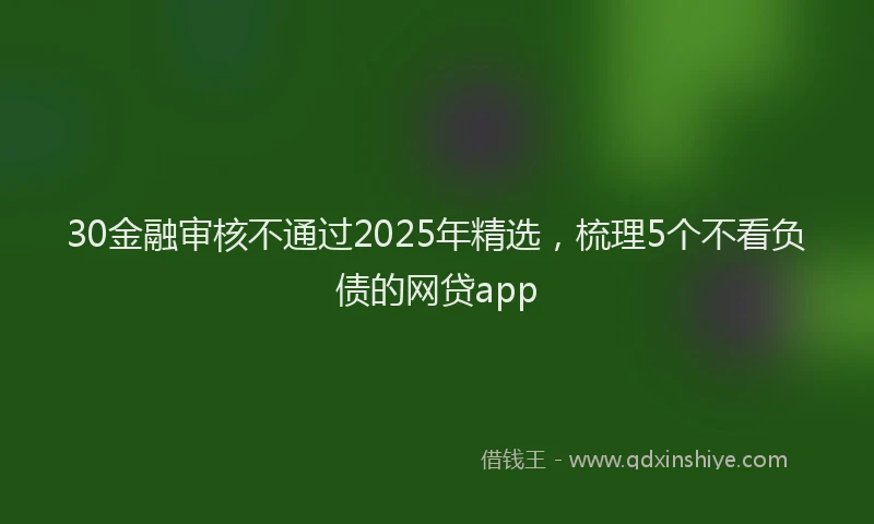30金融审核不通过2025年精选，梳理5个不看负债的网贷app