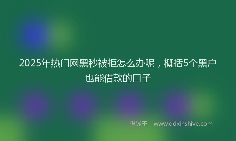 2025年热门网黑秒被拒怎么办呢，概括5个黑户也能借款的口子