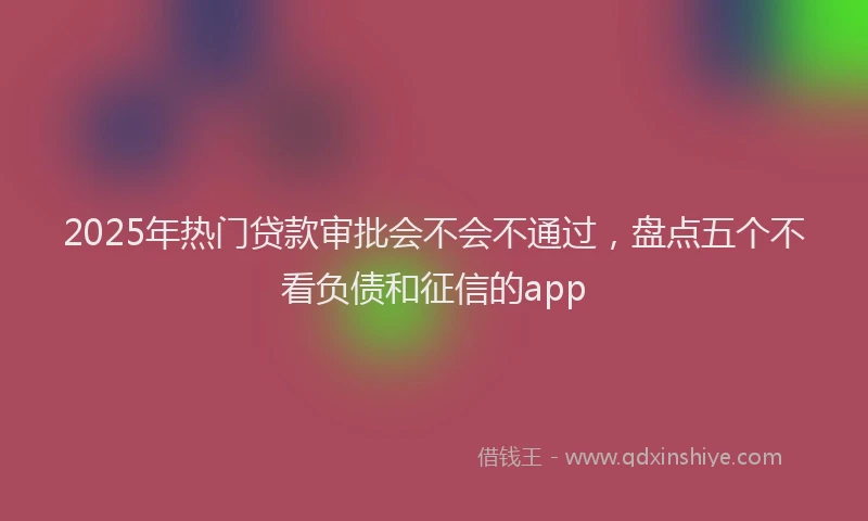 2025年热门贷款审批会不会不通过，盘点五个不看负债和征信的app
