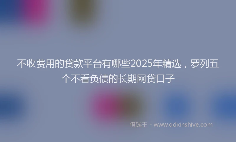 不收费用的贷款平台有哪些2025年精选，罗列五个不看负债的长期网贷口子