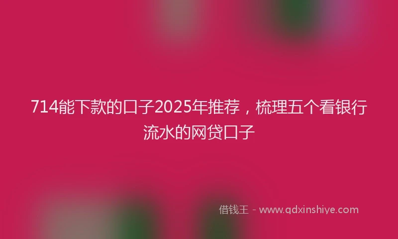 714能下款的口子2025年推荐，梳理五个看银行流水的网贷口子