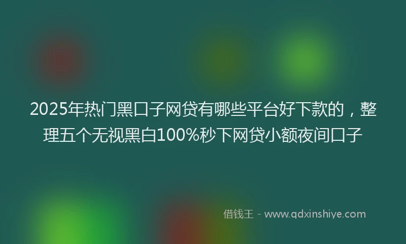 2025年热门黑口子网贷有哪些平台好下款的，整理五个无视黑白100%秒下网贷小额夜间口子