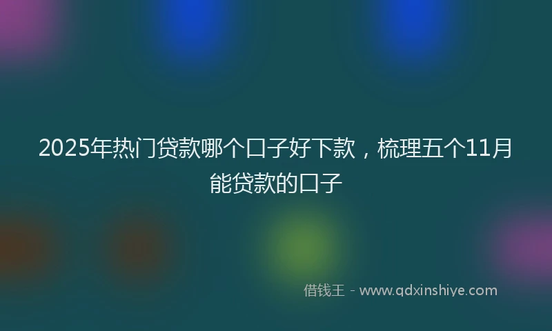 2025年热门贷款哪个口子好下款，梳理五个11月能贷款的口子