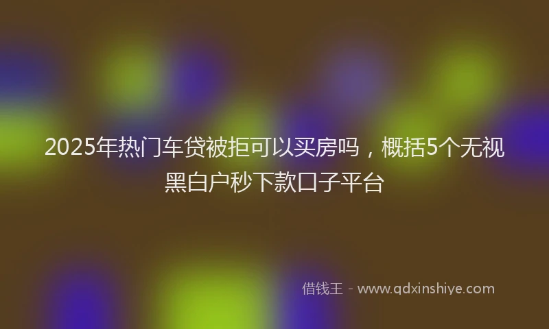2025年热门车贷被拒可以买房吗，概括5个无视黑白户秒下款口子平台