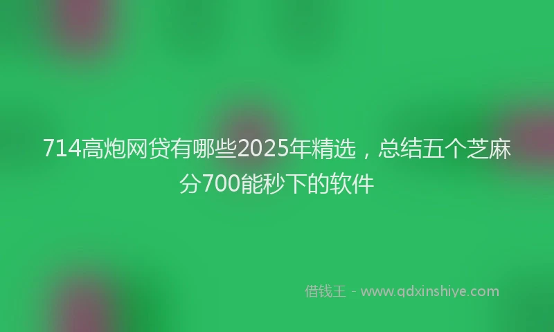 714高炮网贷有哪些2025年精选，总结五个芝麻分700能秒下的软件