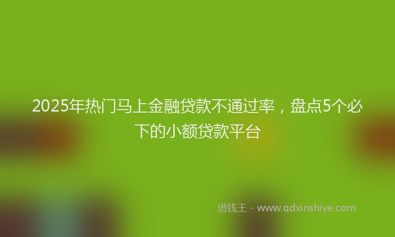 2025年热门马上金融贷款不通过率，盘点5个必下的小额贷款平台