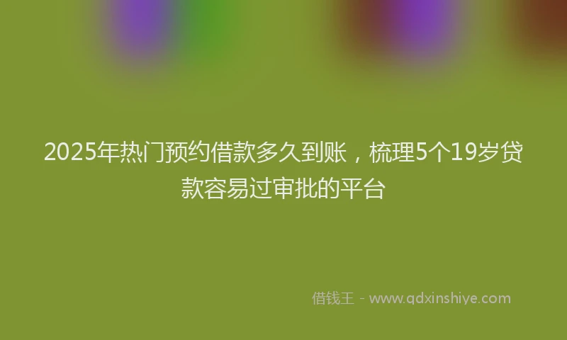 2025年热门预约借款多久到账，梳理5个19岁贷款容易过审批的平台