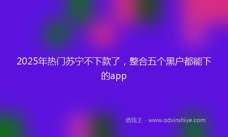 2025年热门苏宁不下款了，整合五个黑户都能下的app