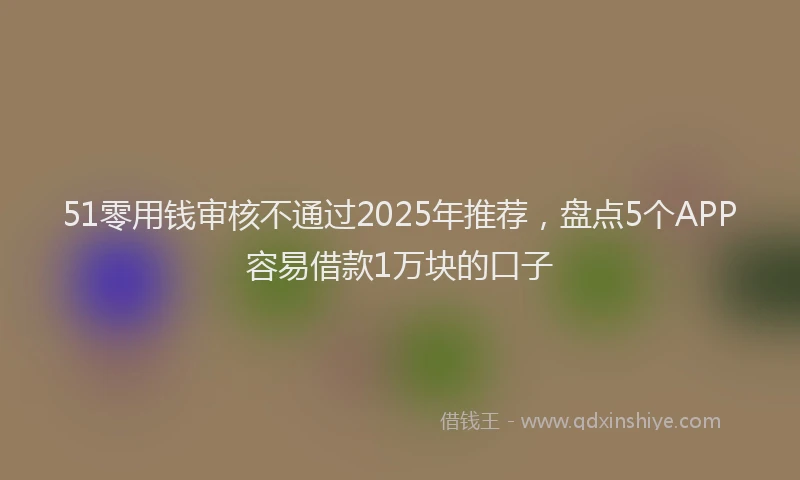 51零用钱审核不通过2025年推荐，盘点5个APP容易借款1万块的口子