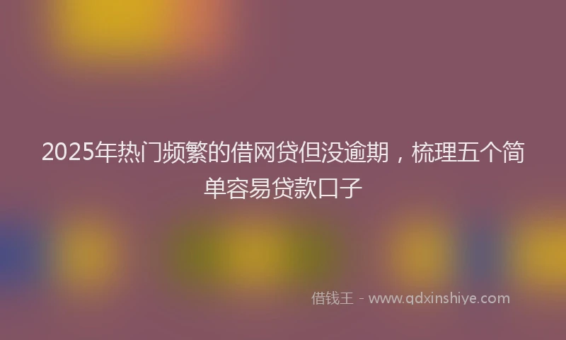 2025年热门频繁的借网贷但没逾期，梳理五个简单容易贷款口子
