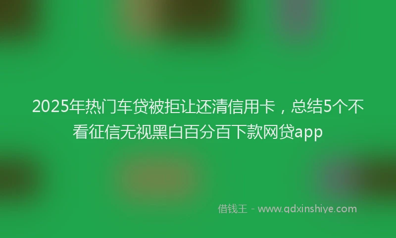 2025年热门车贷被拒让还清信用卡，总结5个不看征信无视黑白百分百下款网贷app