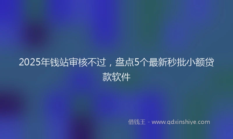 2025年钱站审核不过，盘点5个最新秒批小额贷款软件