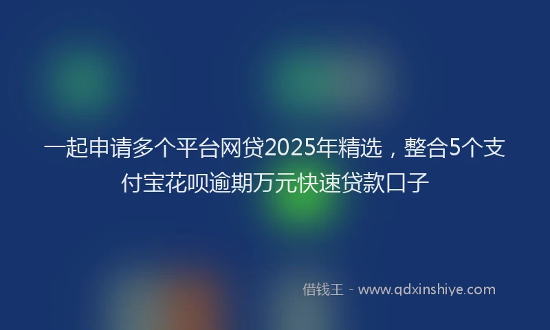 一起申请多个平台网贷2025年精选，整合5个支付宝花呗逾期万元快速贷款口子