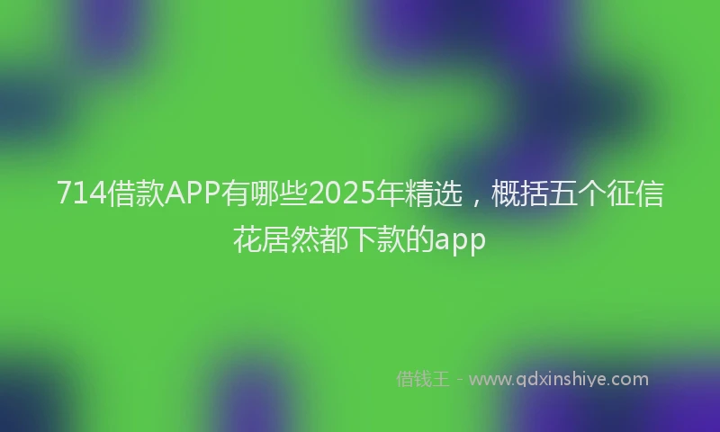 714借款APP有哪些2025年精选，概括五个征信花居然都下款的app
