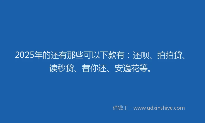 2025年的还有那些可以下款有：还呗、拍拍贷、读秒贷、替你还、安逸花等。