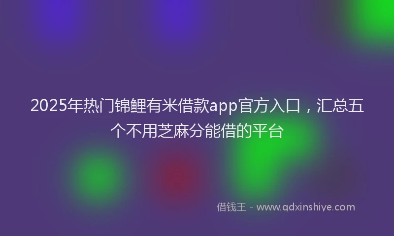 2025年热门锦鲤有米借款app官方入口，汇总五个不用芝麻分能借的平台