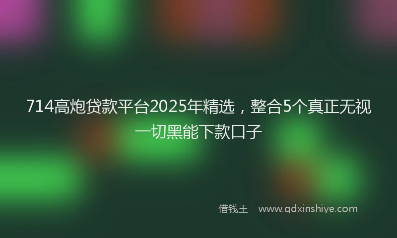 714高炮贷款平台2025年精选，整合5个真正无视一切黑能下款口子