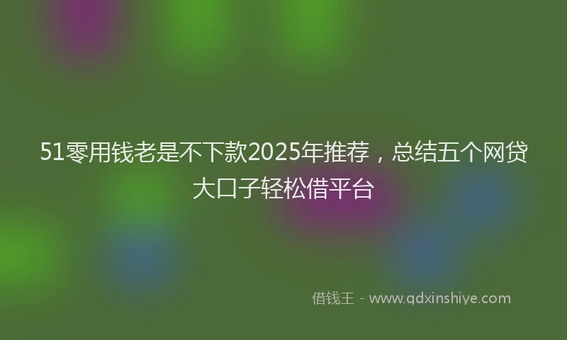 51零用钱老是不下款2025年推荐，总结五个网贷大口子轻松借平台