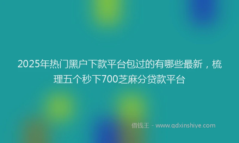 2025年热门黑户下款平台包过的有哪些最新，梳理五个秒下700芝麻分贷款平台
