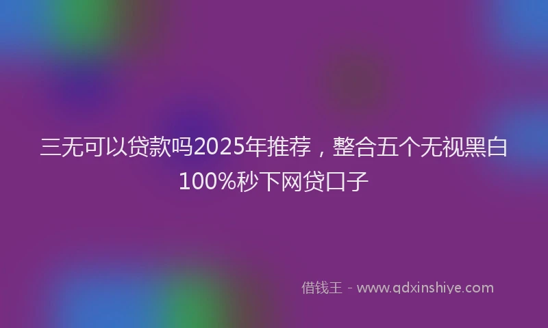 三无可以贷款吗2025年推荐，整合五个无视黑白100%秒下网贷口子